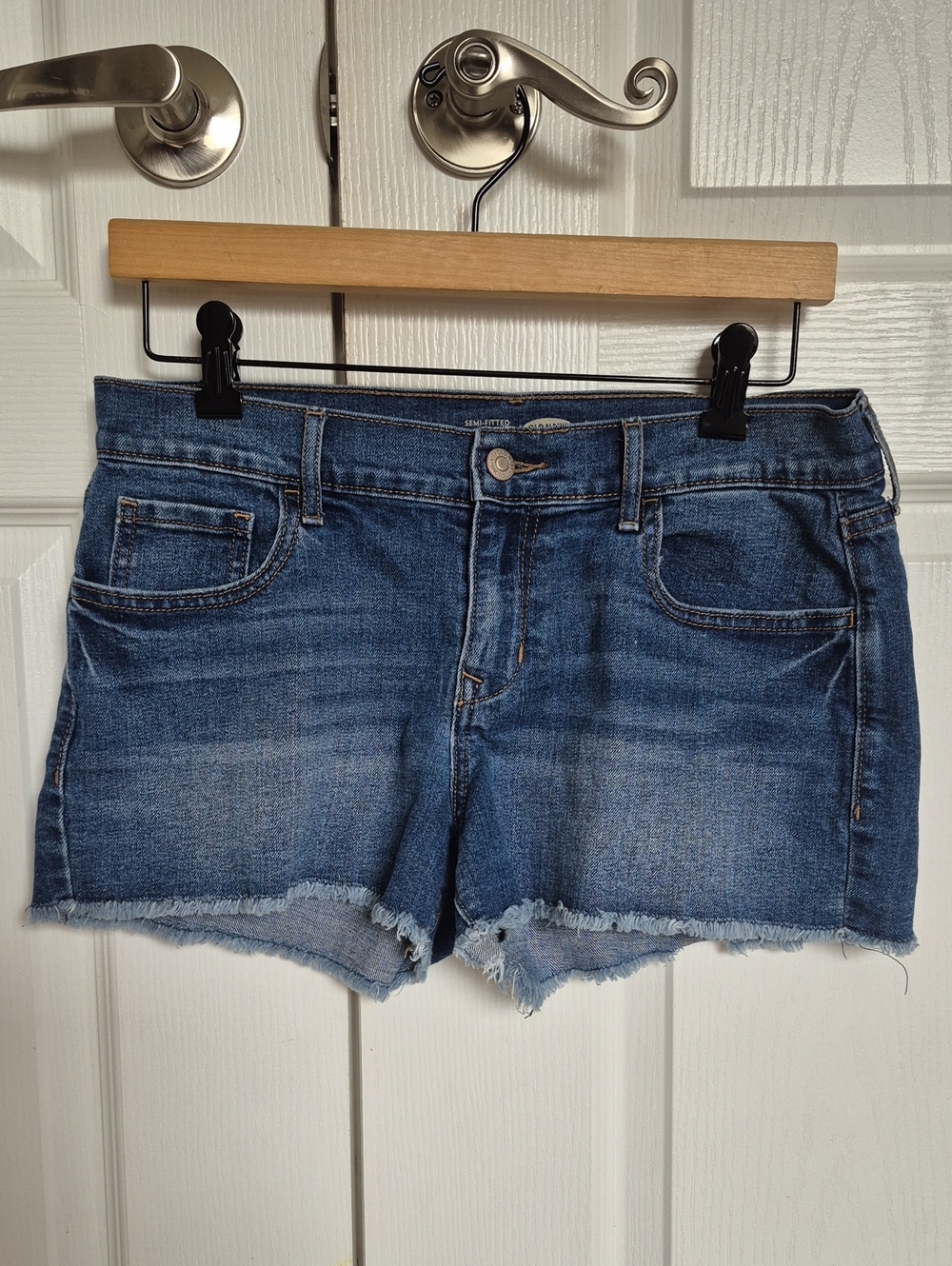Old Navy Blue Denim Frayed Hem Jean Shorts
